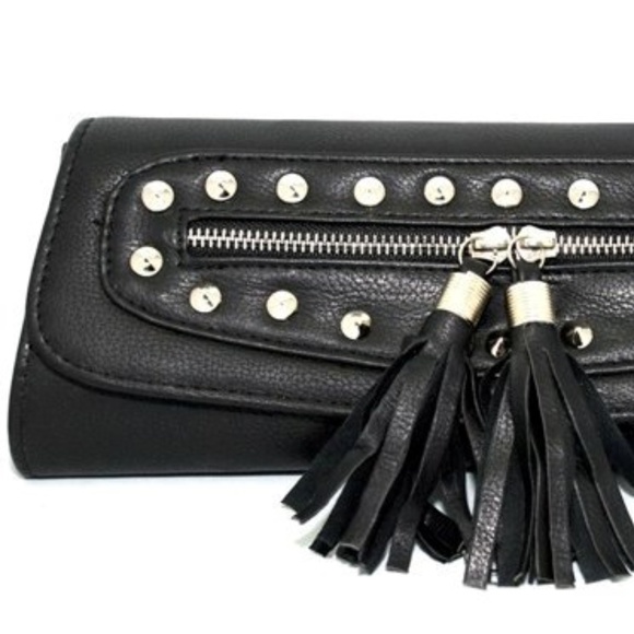 Zauron Black Studded Evening Clutch | Handbag | Purse - Picture 3 of 6